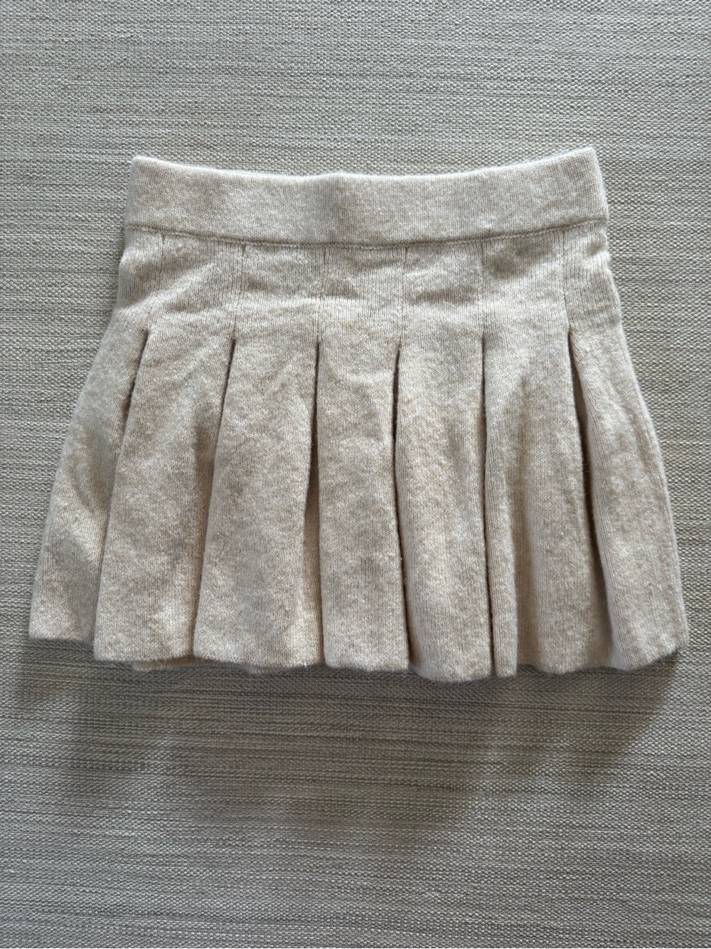 MANGO cream color wool blend knit pleated sweater mini skirt women’s size M NWT